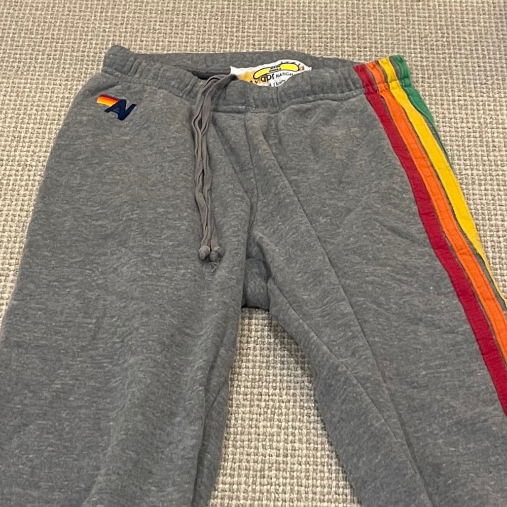 Women's Aviator Nation 5 Stripe Sweatpants - Grey - size Small